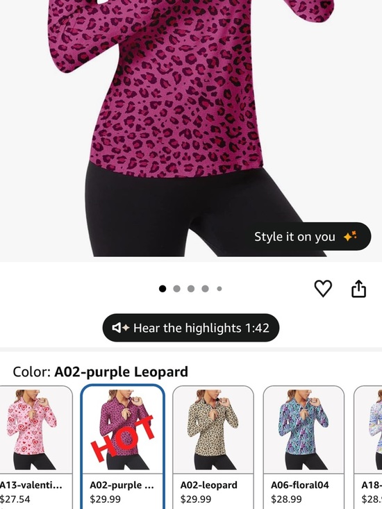 Tops - Purple animal print golf top